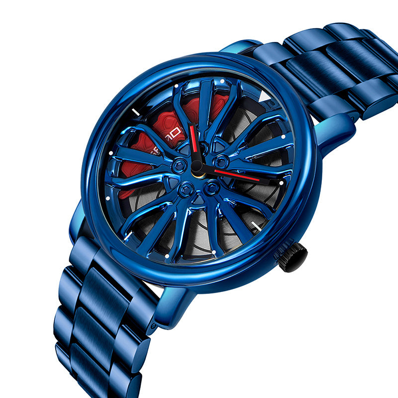 Sunda new fashion trend: hollow quartz watch, 3D Original & Authentic car wheel watches.