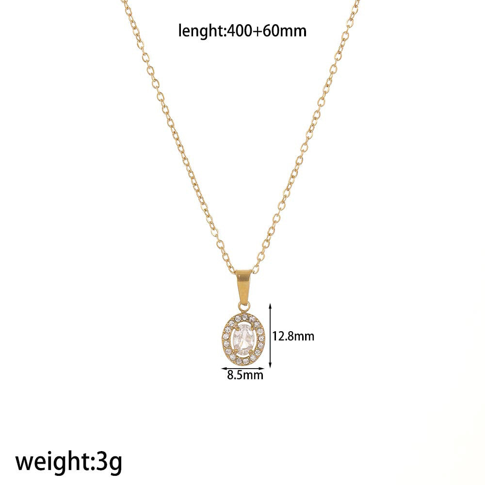 Instagram Mesh Red Style Light Luxury Rhinestone Zircon Stainless Steel Necklace Women's High-grade Earrings