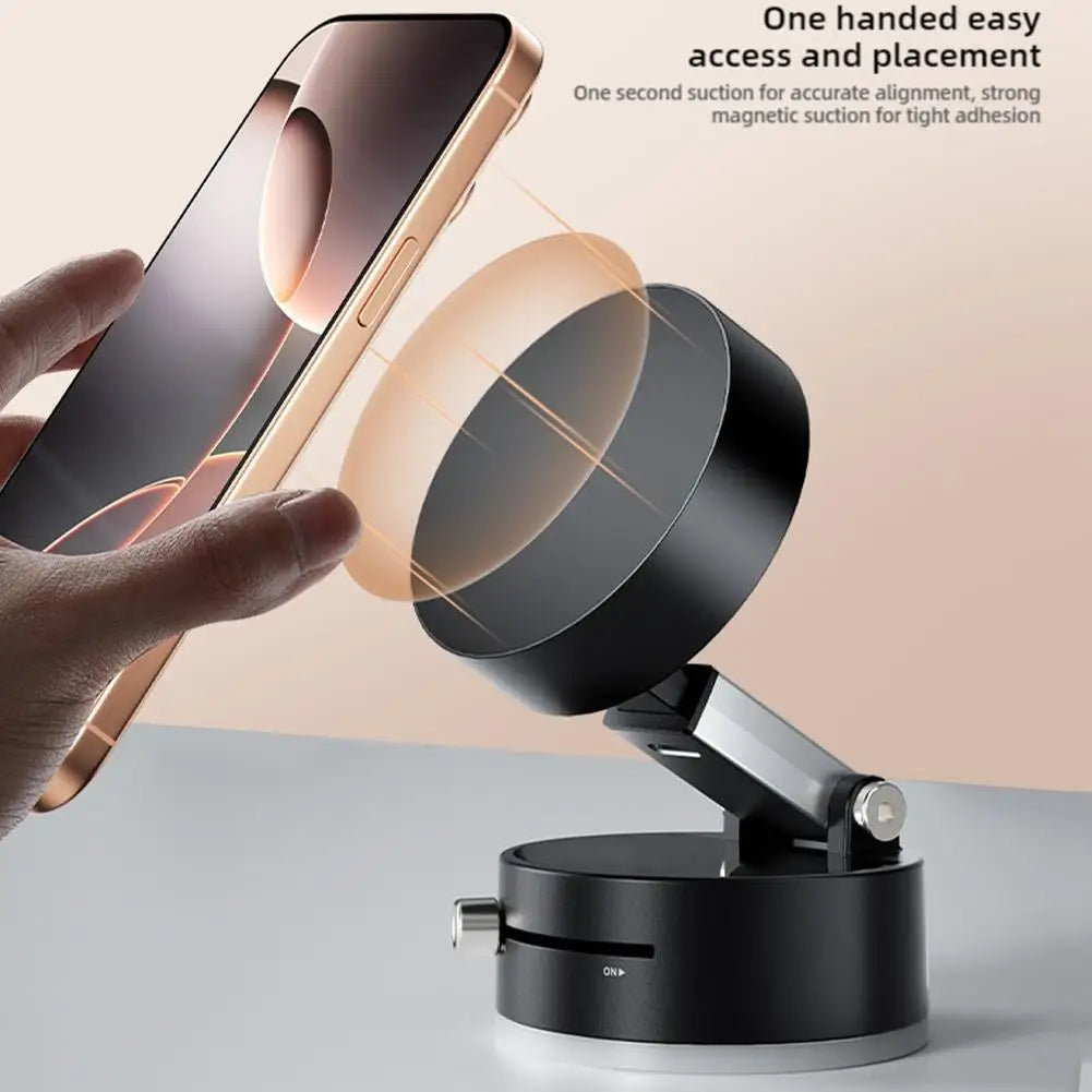 Vacuum Adsorption Magnetic Suction Cup Phone Mount Double Sided Hands-Free Magnetic Cell Phone Holder For Car/Gym/Mirror/Smoot