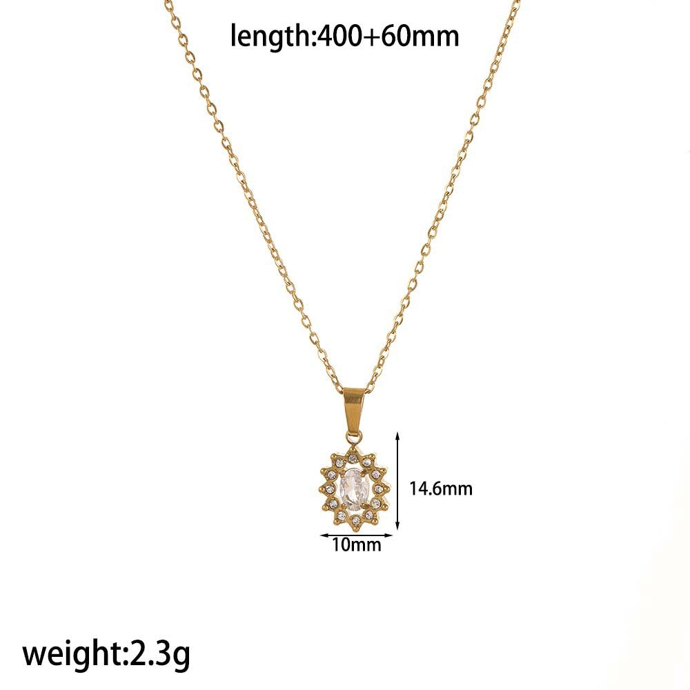 Instagram Mesh Red Style Light Luxury Rhinestone Zircon Stainless Steel Necklace Women's High-grade Earrings