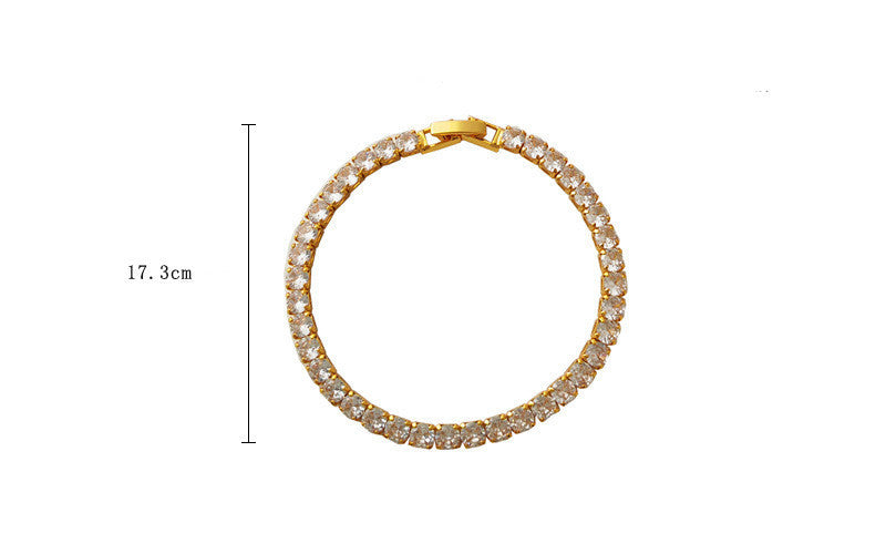 European And American Fashion Trendy Style Zircon Bracelet Copper