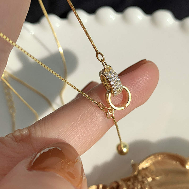 Fashion Double Ring Necklace Women's Light Luxury Niche Design