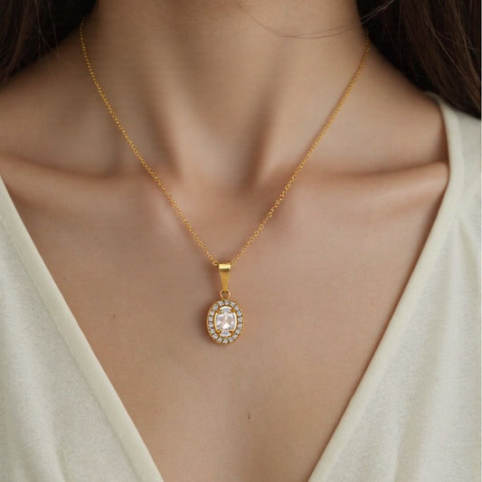 Instagram Mesh Red Style Light Luxury Rhinestone Zircon Stainless Steel Necklace Women's High-grade Earrings