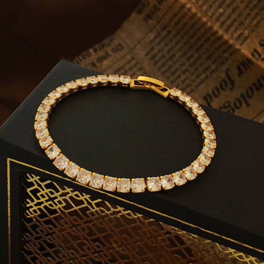 European And American Fashion Trendy Style Zircon Bracelet Copper