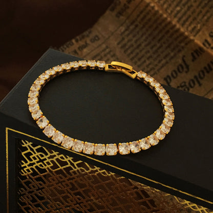 European And American Fashion Trendy Style Zircon Bracelet Copper