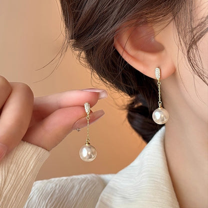 Light Luxury High-end Small Tassel Pearl Earrings