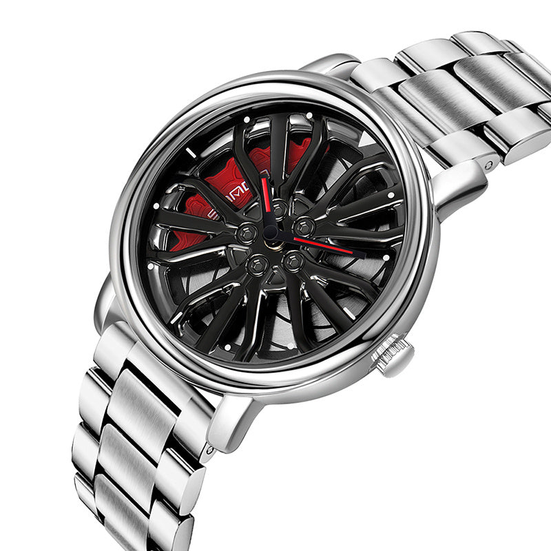 Sunda new fashion trend: hollow quartz watch, 3D Original & Authentic car wheel watches.
