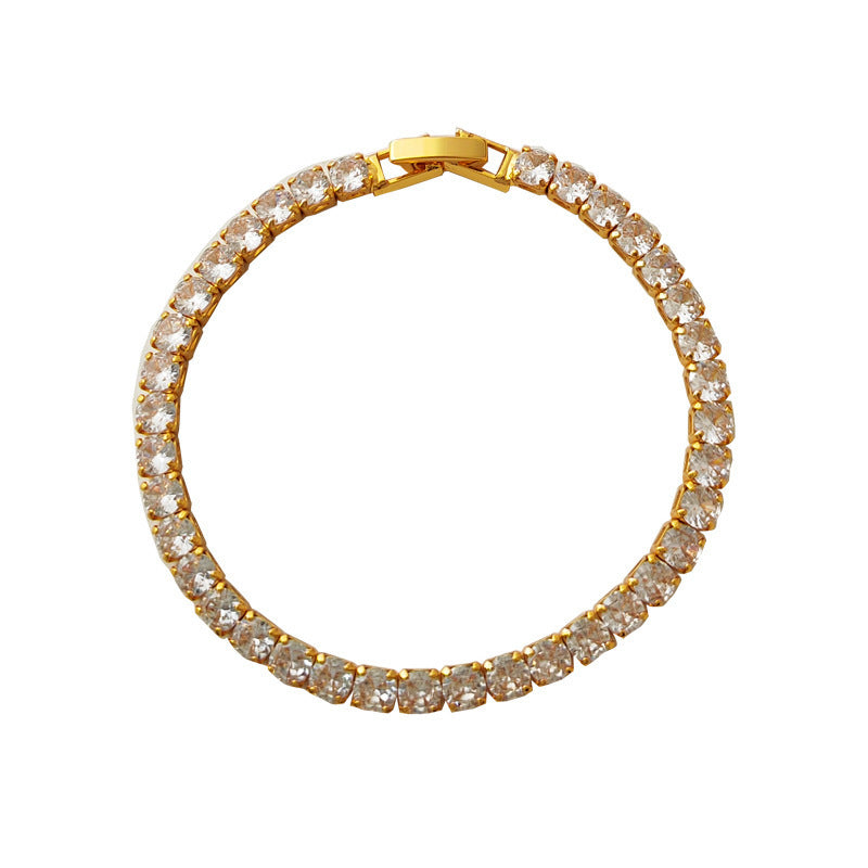 European And American Fashion Trendy Style Zircon Bracelet Copper