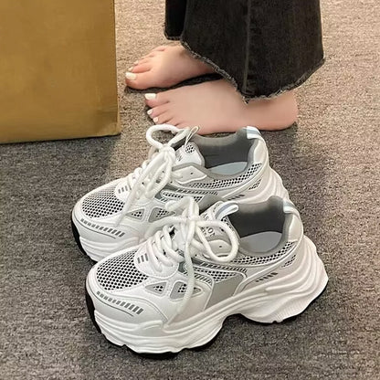 Platform Mesh Elevator Breathable All-matching And Lightweight Sports Casual Shoes
