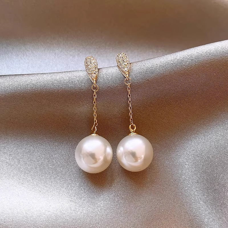 Light Luxury High-end Small Tassel Pearl Earrings