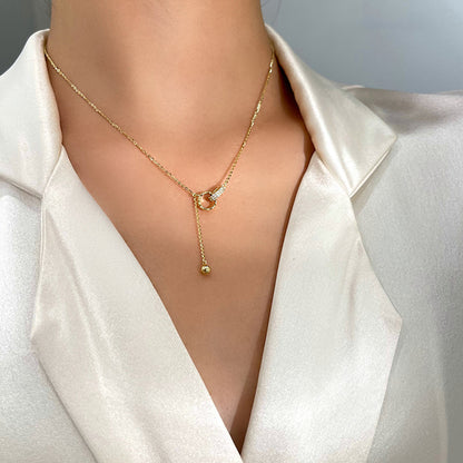 Fashion Double Ring Necklace Women's Light Luxury Niche Design