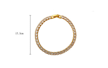 European And American Fashion Trendy Style Zircon Bracelet Copper