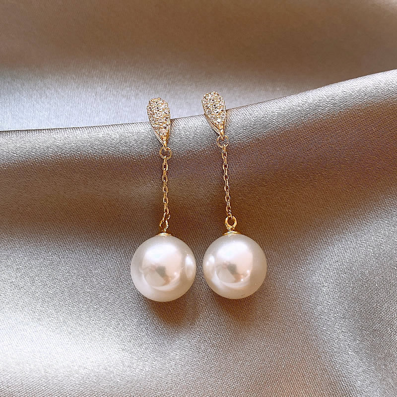 Light Luxury High-end Small Tassel Pearl Earrings