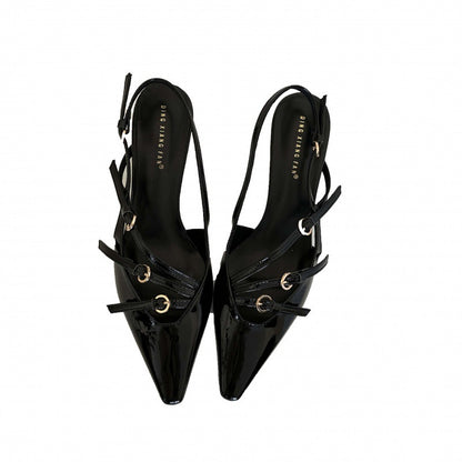 Ankle-strap Stilettos Square Toe High Heel Sandals