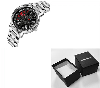 Sunda new fashion trend: hollow quartz watch, 3D Original & Authentic car wheel watches.