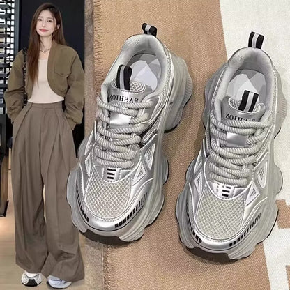 Platform Mesh Elevator Breathable All-matching And Lightweight Sports Casual Shoes