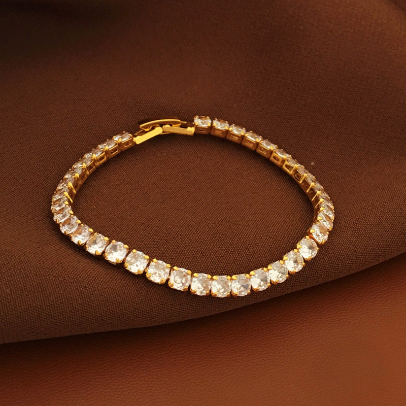 European And American Fashion Trendy Style Zircon Bracelet Copper